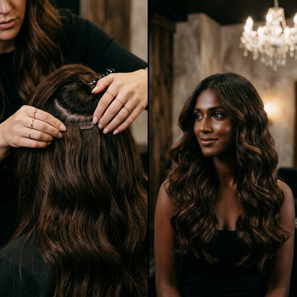 Clip-On Hair Extensions & Volumizer Wefts for Quick Length Nanganallur